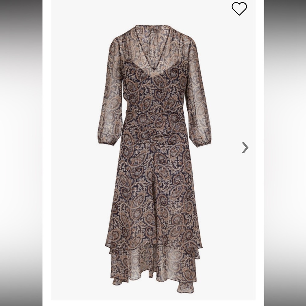 Veronica Beard Quinlan Paisley Silk Midi Dress size 2 in Marine Blue Multi